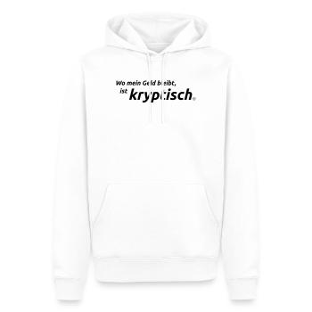 crypto - Sweat à capuche Premium bio Homme - blanc - Devant - Nico (187cm)