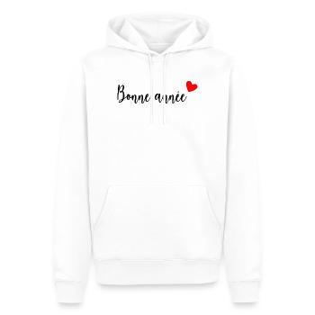 BONNE ANNEE. SAINT SYLVESTRE. MEILLEURS VOEUX - Sweat à capuche Premium bio Homme - blanc - Devant - Nico (187cm)