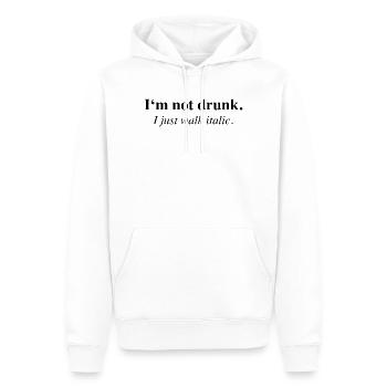 I’m Not Drunk I Just Walk Italic Spruch - Männer Premium Bio Hoodie - Weiß - Vorne - Nico (187cm)