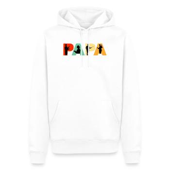 Silhouette professionnelle éducative Papa Enseignant - Sweat à capuche Premium bio Homme - blanc - Devant - Nico (187cm)
