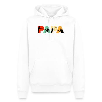 Papa Frisbee Player Ultimate Flying Disc Dad - Männer Premium Bio Hoodie - Weiß - Vorne - Nico (187cm)