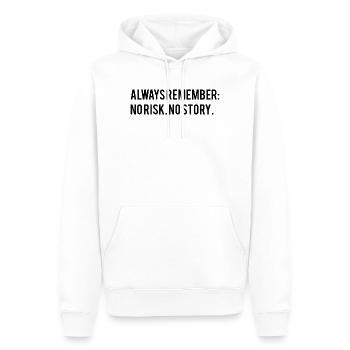 Motivierender Spruch  - Männer Premium Bio Hoodie - Weiß - Vorne - Nico (187cm)