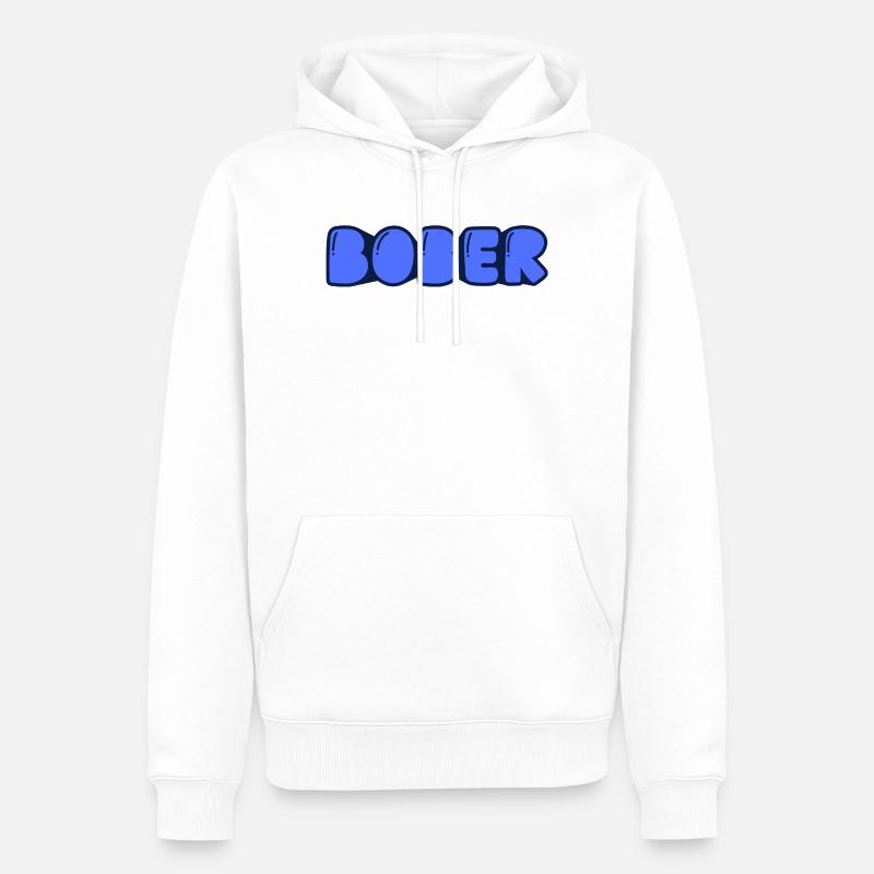 Bober - Sweat à capuche Premium bio Homme - blanc