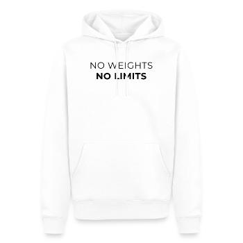 No weights - No limits - Calisthenics - Men’s Premium Organic Hoodie - white - Front - Nico (187cm)