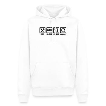 Eat Sleep Climb Repeat – Climbing & Bouldering - Men’s Premium Organic Hoodie - white - Front - Nico (187cm)