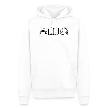 Casques de livres à café - Sweat à capuche Premium bio Homme - blanc - Devant - Nico (187cm)