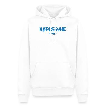 Karlsruhe - 1715 - Baden-Württemberg - Durlach - Männer Premium Bio Hoodie - Weiß - Vorne - Nico (187cm)