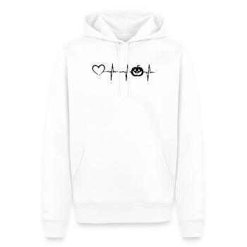 Halloween Citrouille Halloween Battement de cœur Citrouille de cœur - Sweat à capuche Premium bio Homme - blanc - Devant - Nico (187cm)