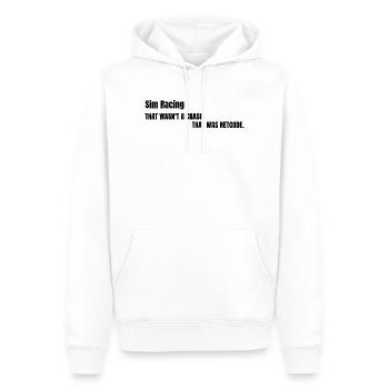 THAT WASN'T A CRASH. THAT WAS NETCODE. - Männer Premium Bio Hoodie - Weiß - Vorne - Nico (187cm)