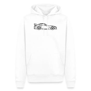 GT Coupé Line Silhouette – Pure Performance Art - Männer Premium Bio Hoodie - Weiß - Vorne - Nico (187cm)