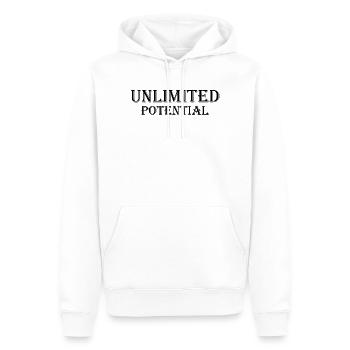 Unlimited_Potential_Black - Männer Premium Bio Hoodie - Weiß - Vorne - Nico (187cm)
