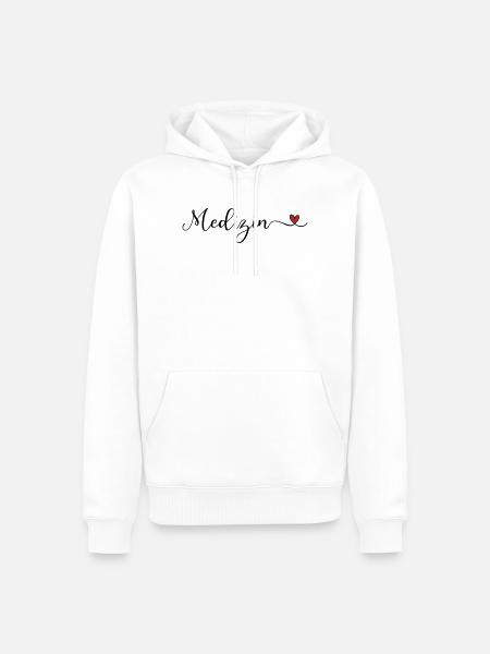 Medizin mi tHerz - Männer Premium Bio Hoodie - Weiß