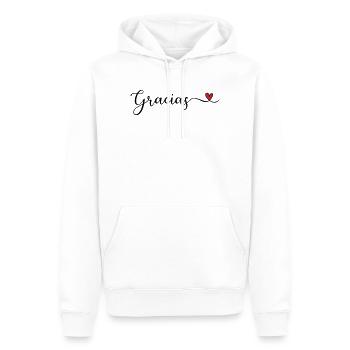 Danke - Männer Premium Bio Hoodie - Weiß - Vorne - Nico (187cm)