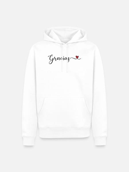 Danke - Männer Premium Bio Hoodie - Weiß