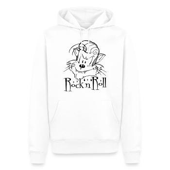 Rock'n'Roll Cat, Design von Mondwinkel - Männer Premium Bio Hoodie - Weiß - Vorne - Nico (187cm)