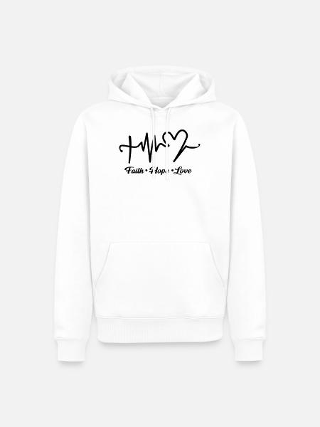 Faith Hope Love - Männer Premium Bio Hoodie - Weiß