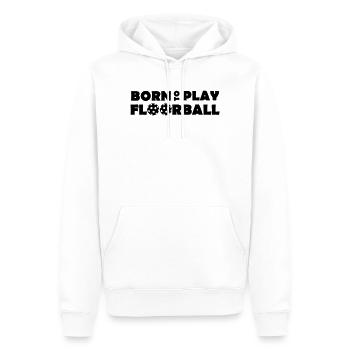 Born to play Floorball - Männer Premium Bio Hoodie - Weiß - Vorne - Nico (187cm)