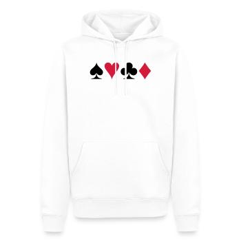 Poker - Jeu de cartes - Sweat à capuche Premium bio Homme - blanc - Devant - Nico (187cm)