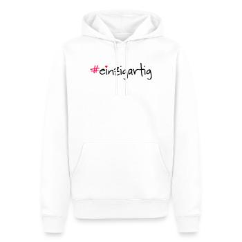#einzigartig - Männer Premium Bio Hoodie - Weiß - Vorne - Nico (187cm)