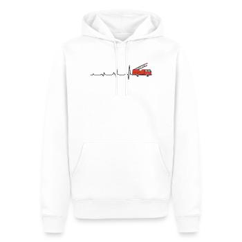Pompiers Heartbeat Pompier Camion de pompiers - Sweat à capuche Premium bio Homme - blanc - Devant - Nico (187cm)