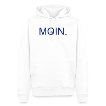 MOIN. mit Möve - Männer Premium Bio Hoodie - Weiß - Vorne - Nico (187cm)