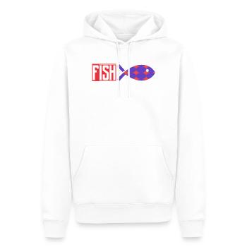 FISCH. HUMOR. FISCH. SARDINE. APRILSCHERZ - Männer Premium Bio Hoodie - Weiß - Vorne - Nico (187cm)