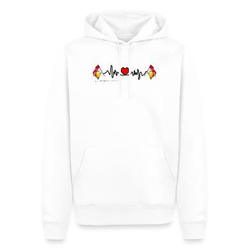 Cardio fréquence cardiaque pour la province de Liège Belgique - Sweat à capuche Premium bio Homme - blanc - Devant - Nico (187cm)