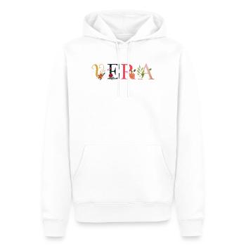Le nom VERA est décoré de fleurs - Sweat à capuche Premium bio Homme - blanc - Devant - Nico (187cm)
