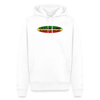 LASTERFAHREI - Do Reggae Mi Ned Auf! REGGAE Oval - Männer Premium Bio Hoodie - Weiß - Vorne - Nico (187cm)