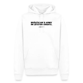 Bräutigams Army letzter Einsatz (JGA) - Männer Premium Bio Hoodie - Weiß - Vorne - Nico (187cm)