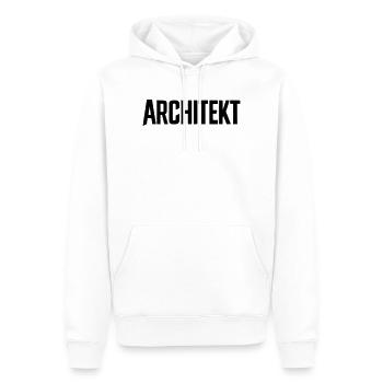 Architekt Schriftzug - Männer Premium Bio Hoodie - Weiß - Vorne - Nico (187cm)
