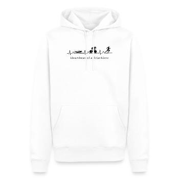 Heartbeat of a Triathlete  - Männer Premium Bio Hoodie - Weiß - Vorne - Nico (187cm)