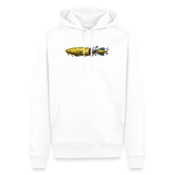 Vol jaune Aventure - Sweat à capuche Premium bio Homme - blanc - Devant - Nico (187cm)
