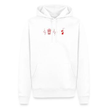 Battement de cœur popcorn - Sweat à capuche Premium bio Homme - blanc - Devant - Nico (187cm)