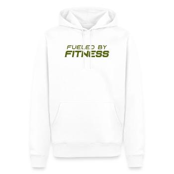Fueled by Fitness - Sport - Gym - Athletics - Männer Premium Bio Hoodie - Weiß - Vorne - Nico (187cm)