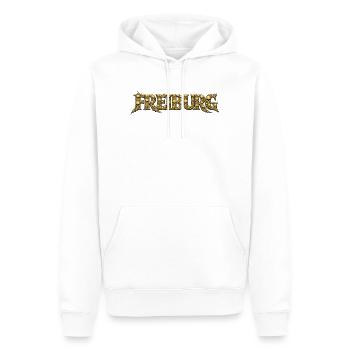 Logo du crâne doré de Fribourg - Sweat à capuche Premium bio Homme - blanc - Devant - Nico (187cm)