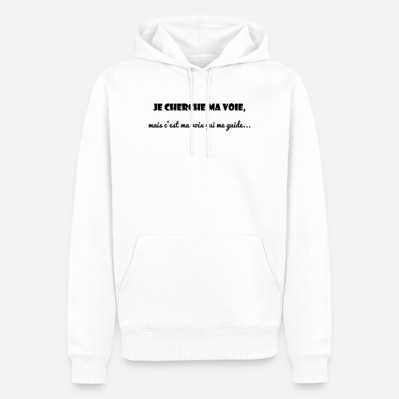 MESSAGE. CITATIONS. HUMOUR. CITATIONS DRÔLES - Sweat à capuche Premium bio Homme - blanc