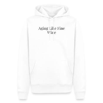 Aging like fine wine - Men’s Premium Organic Hoodie - white - Front - Nico (187cm)