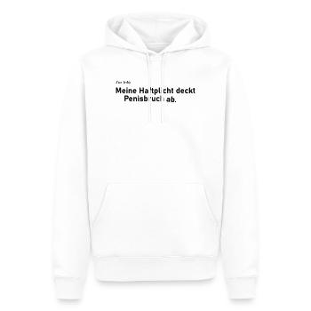 Haftpflicht - Männer Premium Bio Hoodie - Weiß - Vorne - Nico (187cm)