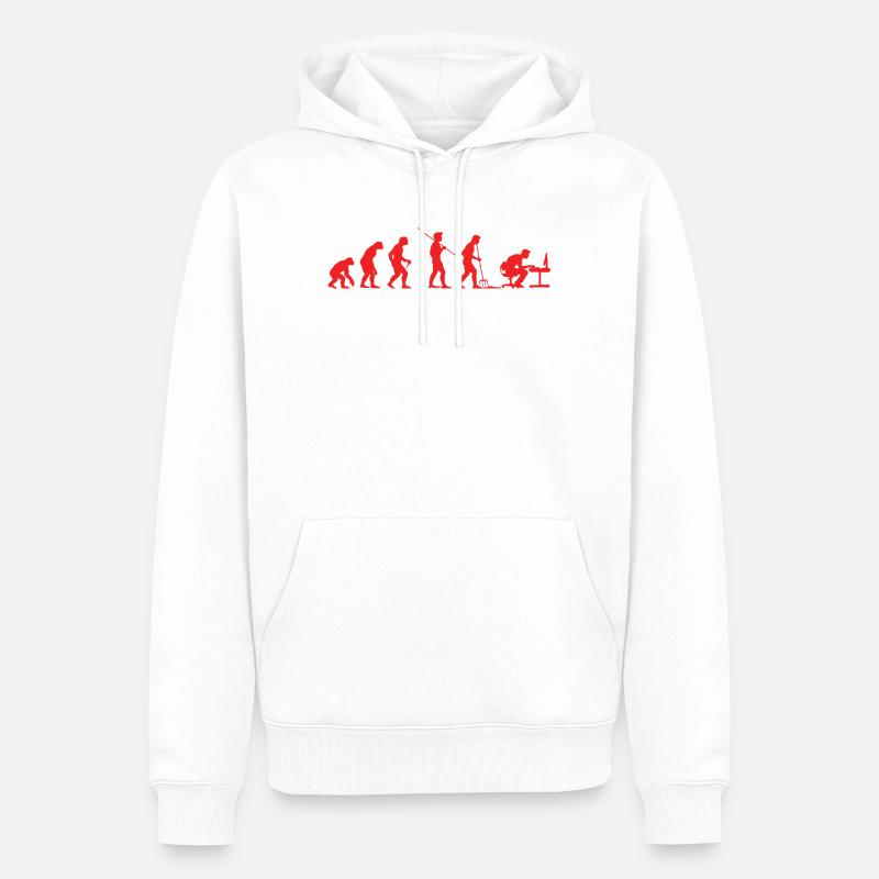 Evolution Gamer | Computer Freak Nerd PC - Männer Premium Bio Hoodie - Weiß
