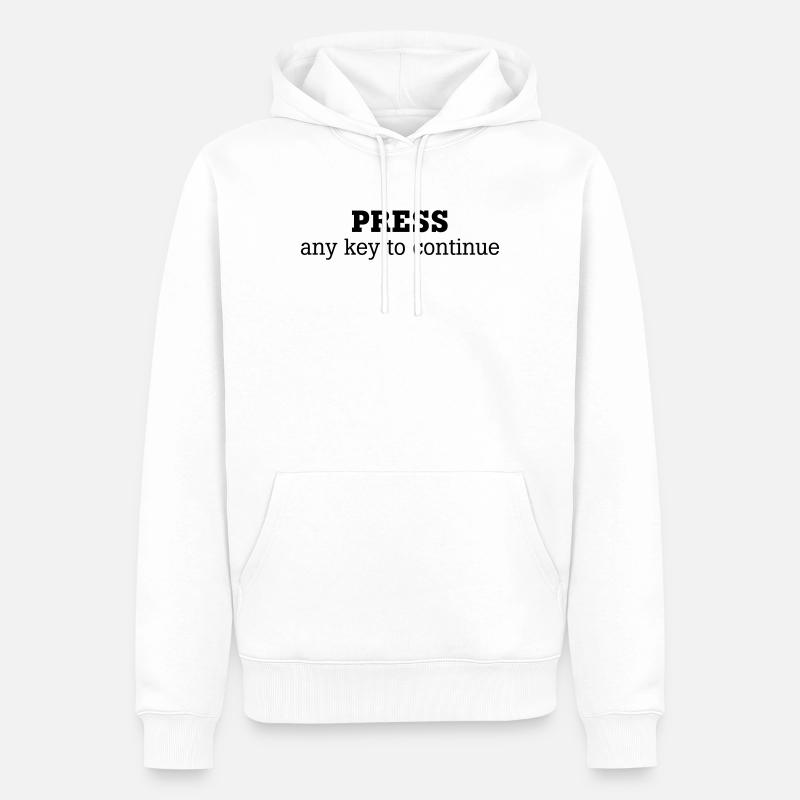 Press any key to continue - Männer Premium Bio Hoodie - Weiß