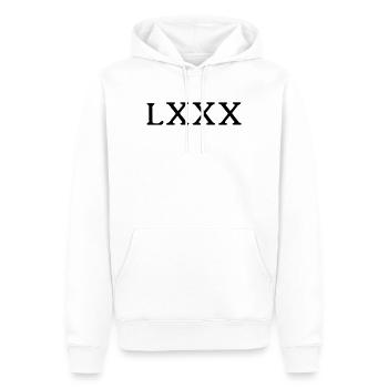 80 Jahre - römische Ziffern - Männer Premium Bio Hoodie - Weiß - Vorne - Nico (187cm)