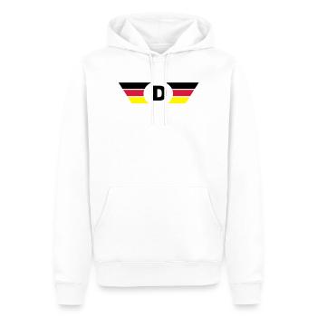 deutschland flagge / Symbol top - Männer Premium Bio Hoodie - Weiß - Vorne - Nico (187cm)