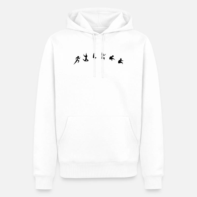 Saut en longueur - Sweat à capuche Premium bio Homme - blanc