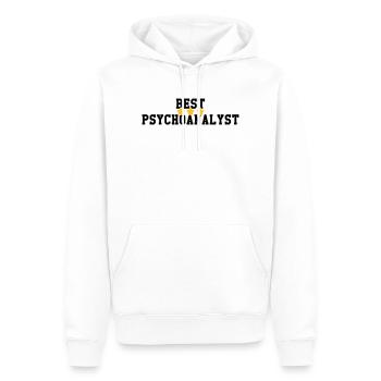 Psychologue / Psychiatre / Travail / Psychanalyste - Sweat à capuche Premium bio Homme - blanc - Devant - Nico (187cm)