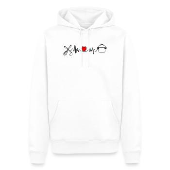 Kochen ist mein Cardio - Männer Premium Bio Hoodie - Weiß - Vorne - Nico (187cm)