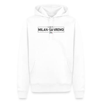 Milan Sanremo Black Edition - Männer Premium Bio Hoodie - Weiß - Vorne - Nico (187cm)