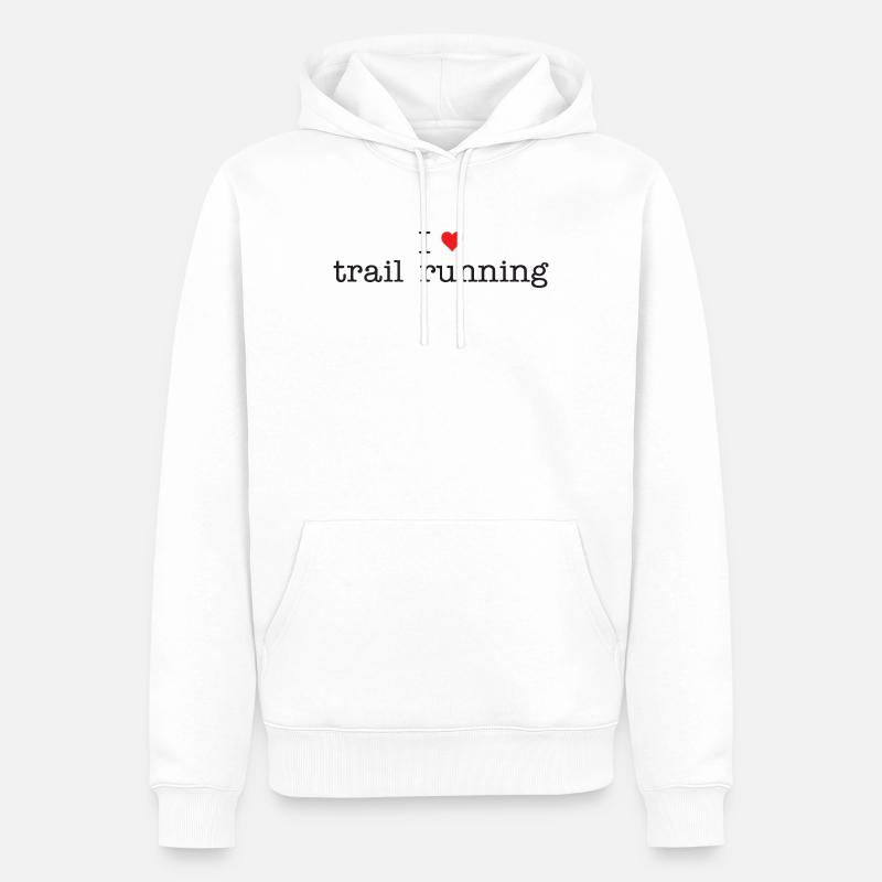 J’adore le trail running - Sweat à capuche Premium bio Homme - blanc
