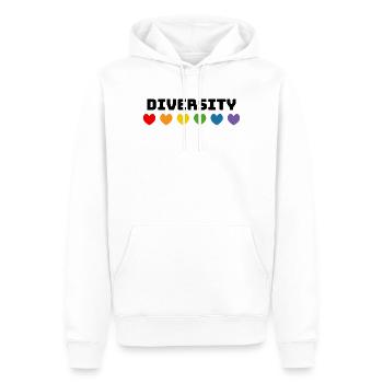 Regenbogenherzchen Diversity LGBT lgbtqi queer - Männer Premium Bio Hoodie - Weiß - Vorne - Nico (187cm)