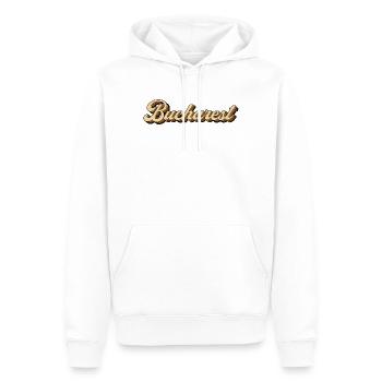 Bucharest Vintage Lettering - Men’s Premium Organic Hoodie - white - Front - Nico (187cm)